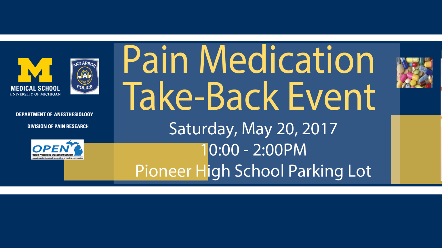 May 20, 2017 Medication Take Back Event | Pain Research | Michigan ...